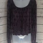 Free People  purple Aztec boho keyhole‎ crop top Photo 2