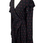 & Other Stories & Other Stories Paris Atelier Black Red Print Wrap Frill Long Sleeve Dress SZ 4 Photo 5