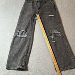 SheIn Jeans Womens M Black Distressed Straight Leg High Rise Wide Leg Jeans Photo 4