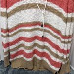 Faded Glory  Hoodie Women's S(4-6) Knit Pullover Long Sleeve Coral/Tan/White Photo 2
