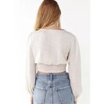 Urban Outfitters Floral Smocked Balloon Sleeve Cropped Long Sleeve Blouse Sz M Photo 1