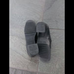 Unisa Vintage leather  black loafer with fur front and chunky block heel Photo 3