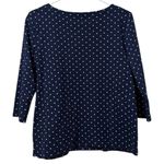Croft & Barrow  Women Size Medium Cotton Polka Dot Shirt 3/4 Sleeve Casual Relax Photo 1