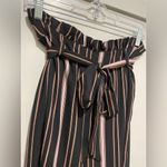 Xhilaration Black & Brown Vertical Striped Belted Paperbag Waist Pants - XS Photo 5