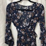 American Eagle Américan eagle outfitters  Floral Blue Wrap Dress Photo 2