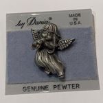 Costume Brooch Pin Christmas Holiday Daria Made In USA NWT Angel Silver Photo 3