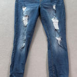 Celebrity Pink Womens Jogger Jeans M Distressed Denim Elastic Waist Drawstring Photo 0