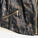 Rock & Republic Jacket M Moto Baroque Deluxe Gold Foil Black Zipper Photo 3