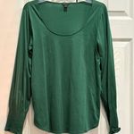 Ann Taylor Emerald Green L/S Boatneck Shirt Photo 0