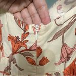 Bella Mae Cream Floral Maxi Dress Twist Bodice Boho Garden Party Orange Size L Photo 6