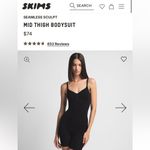 SKIMS New  Seamless‎ Sculpt Mid-Thigh Bodysuit Onyx Size XL Photo 2