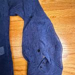 Joie  Navy 100% Silk‎ Blouse Large | Sheer Snakeskin Print Long Sleeve Top Photo 2