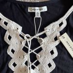 Max Studio  Womens Shift Dress‎ Sleeveless Embroidered Lace Tassel Black Size XL Photo 4