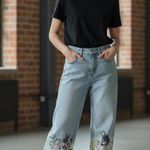 BDG BGD Trendy Painted Denim Jeans with Colorful Tie-Dye Bottoms Sz 24 Cowboy Pants Photo 1