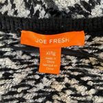 Joe Fresh Cardigan Sweater Womens XL Black White Acrylic Polyester Drape Front Photo 4