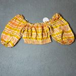 Petal and Pup Top Women 2 Yellow Orange Off Shoulder Crop Pullover Ruffle Top NEW Photo 2