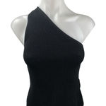 DL1961 Women's Black Ribbed Knit One Shoulder Sleeveless Crop Tank Top Size S Photo 0