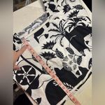 Nicole Miller  Linen Off Shoulder Black White Abstract Print Top Size Small Photo 3