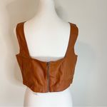 Anthropologie  Maeve Faux Leather Cropped Notch Tank NEW Size 12 Photo 6