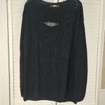 Harley Davidson Womens Black Embroidered Knit‎ Logo Sweater Medium Photo 0