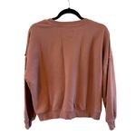 C&C California  Cotton Terry Crochet Rust Rose Pullover Sweatshirt Top L Photo 1