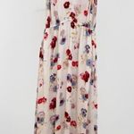 Lucky Brand  Floral Maxi Dress LARGE beige Sleeveless Viscose Photo 4