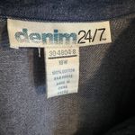 Denim 24/7 Women's Blue Denim Ruffle Front Long Sleeve Shirt Size 18W Photo 5