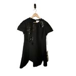 Valentino Garavani Valentino Black Embellished Short Crepe Couture Dress Size 14 Photo 3