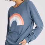 Wildfox Over The Rainbow Baggy Beach Jumper Freedom Sommers Crew Sweatshirt Blue Photo 4