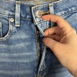 Loft  Blue Distressed The High Waist Denim Bike Shorts fringe hem Size 25 Photo 5