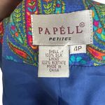 Adrianna Papell 100% Silk Vintage Patterned Blazer Jacket Size 4P Photo 7