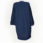 J.Crew Women’s Large Black Cotton Crochet Trim Tunic Dress Coverup Boho Resort Photo 8