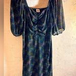 CAbi Elegant Multicolor Dress sheer sleeves square neckline party event flowy Photo 0