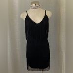 FRINGE Spaghetti strap black Mini Dress Photo 3