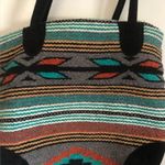 EL Paso Saddle Blanket Co. Large Tote Bag Handwoven 18”X16” southwestern Blue Photo 4