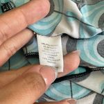 Cato Blue Black V-Neck Bell Sleeve tunic blouse with tie back Photo 3