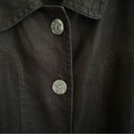J Jill Womens Linen Button Up Jacket Sz MP Minimalist Capsule Wardrobe Lagenlook Black Photo 3