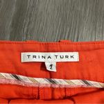 Trina Turk  Bright Orange Mid Rise Straight‎ Leg Ankle Dress Pants Size 2 Photo 5