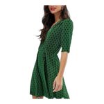 ASOS Design womens size 2 green polka dot plisse mini dress V neck Photo 4