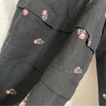 Old Navy Womens Shirt Black Floral Embroidered Poet Puff Sleeve Size Large Photo 7