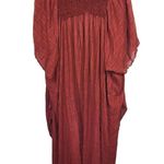 Free People Angelica Open Front Smocked Cardigan in Burgundy Photo 3