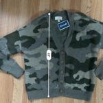 Lucky Brand  Camouflage Cardigan Sweater Small Green Button Up Soft Wool Blend Photo 7