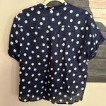 Maeve  by Anthropologie Polka Dot Linen Button Down Short Sleeve Photo 8