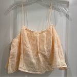 ZARA Light Peach Flowy Linen Crop Top Size: M Photo 2