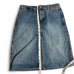 Old Navy Vintage 2002 Denim Skirt Short Midi Front‎ Split 100% Cotton Size 4  Photo 3