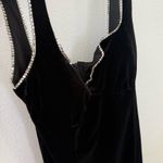 Lulus black velvet dress with diamond details Photo 9