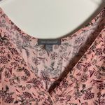 Peace & Pearls  Floral Tank Top Tie Front Buttons Pink Photo 2