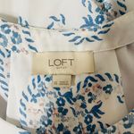 Loft White & Blue Paisley Print Keyhole Sleeveless Blouse Photo 10