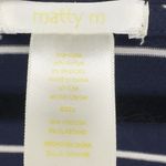 Matty M Navy Blue And White Stripe V Neck Side Knotted Pullover T Photo 5