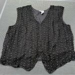 Vintage silk beaded black vest by ceecee size large gold retro 90s‎ fall winter Photo 3